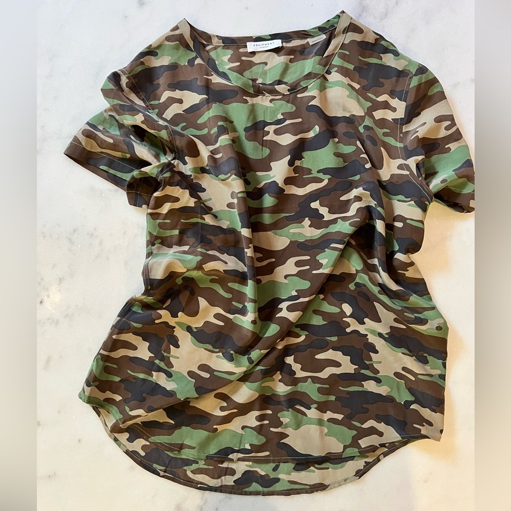 Women’s silk, short sleeve shirt by Equipment